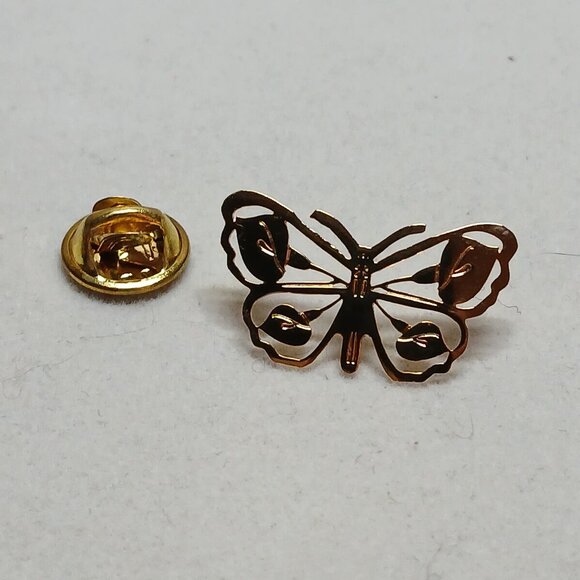 Vintage Gold Tone Metal Butterfly Brooch Pin Costume Jewelry #12W - Picture 3 of 8